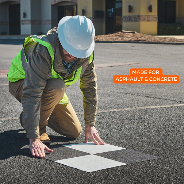 24"x24" UAV Drone Checkerboard Ground Control Points (GCPs) for Aerial Mapping & Surveying | Adhesive Backing for Pavement | DroneDeploy & Pix4D Compatible (6 Pack)
