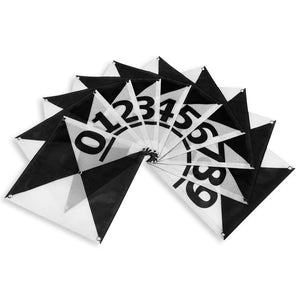black-white numbered-drone-ground-control-point-gcp-iron-cross-pattern-with-center-eyelet-24-inch-by-24-inch