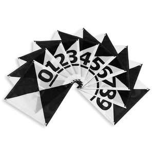 black-white black-white-drone-ground-control-point-gcp-iron-cross-pattern-with-center-passthrough-24"-by-24"