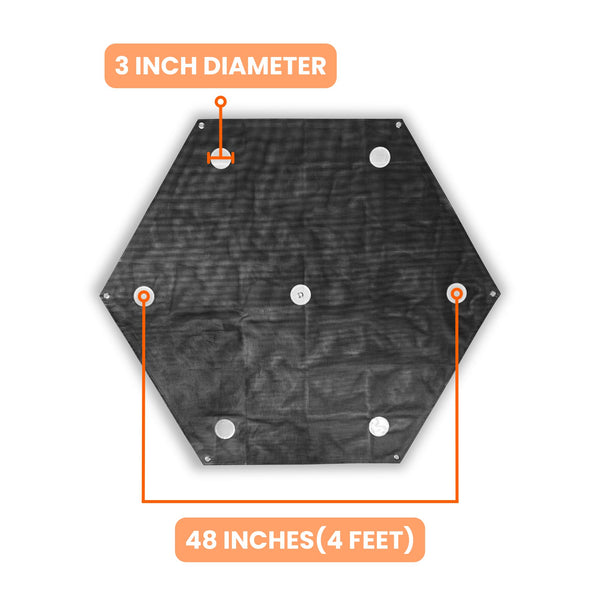 Sky High Bull's-Eye 48” XL LiDAR Ground Control Point GCP - UAV Aerial Target for LiDAR Mapping & Surveying (6 Pack) Retro-Reflective Black Hexagon with Center Eyelet for Mapping & Photogrammetry