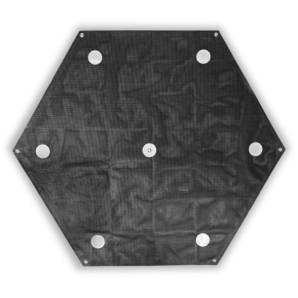 Sky High Bull's-Eye 48” XL LiDAR Ground Control Point GCP - UAV Aerial Target for LiDAR Mapping & Surveying (6 Pack) Retro-Reflective Black Hexagon with Center Eyelet for Mapping & Photogrammetry