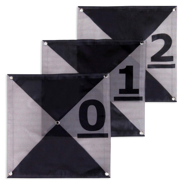 black-grey numbered-drone-ground-control-point-gcp-iron-cross-pattern-with-center-eyelet-24-inch-by-24-inch